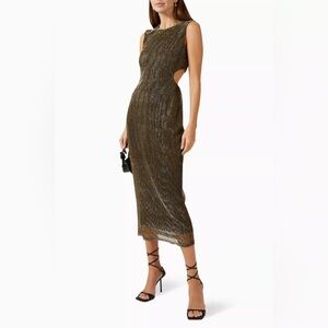 MINKPINK Gold Midi Dress
